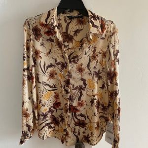 Zara Button Down long Sleeve Blouse